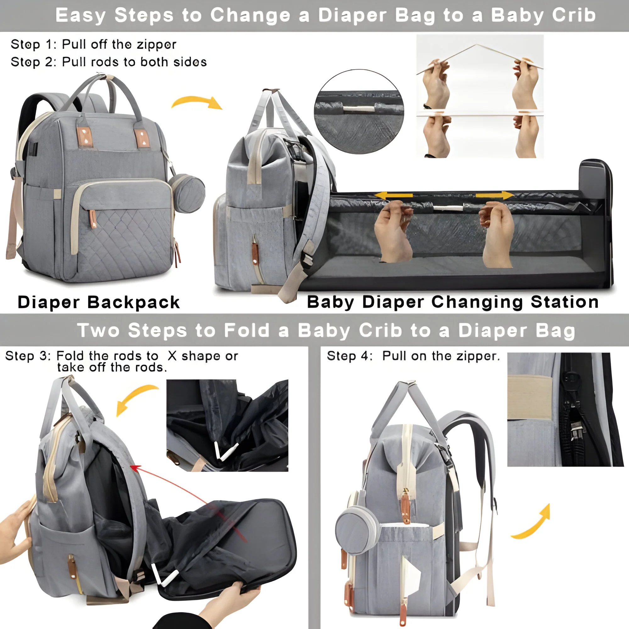 Changing bag - Travelling baby cot - Image 6
