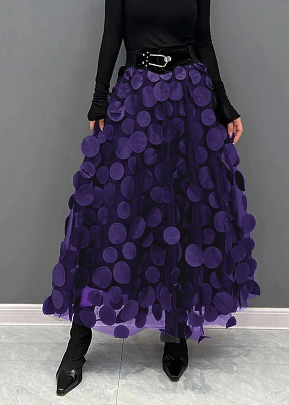 Chic Skirt Made Of Polka Dot and Tulle Patchwork - Image 2
