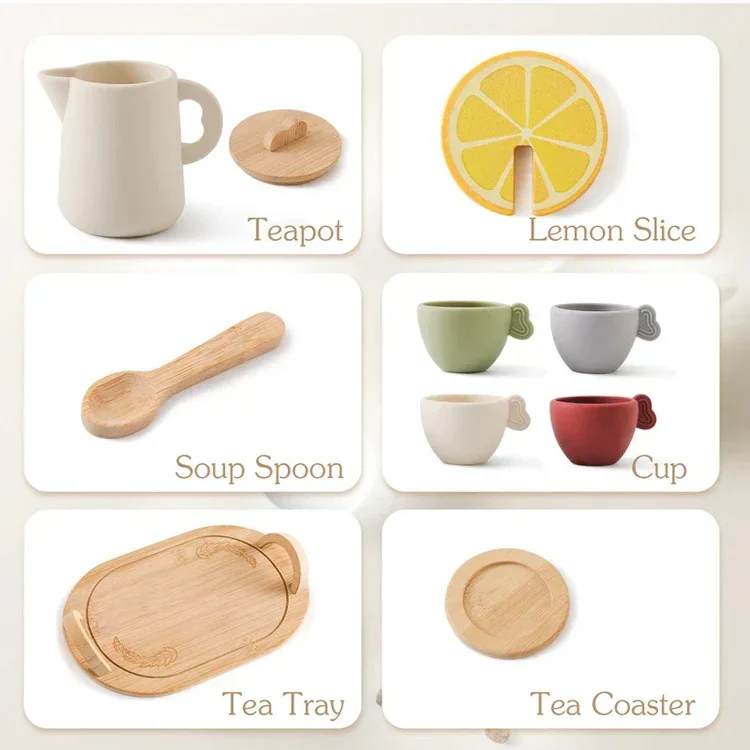 Children’s Pretend Afternoon Tea Set With Tray - Image 4