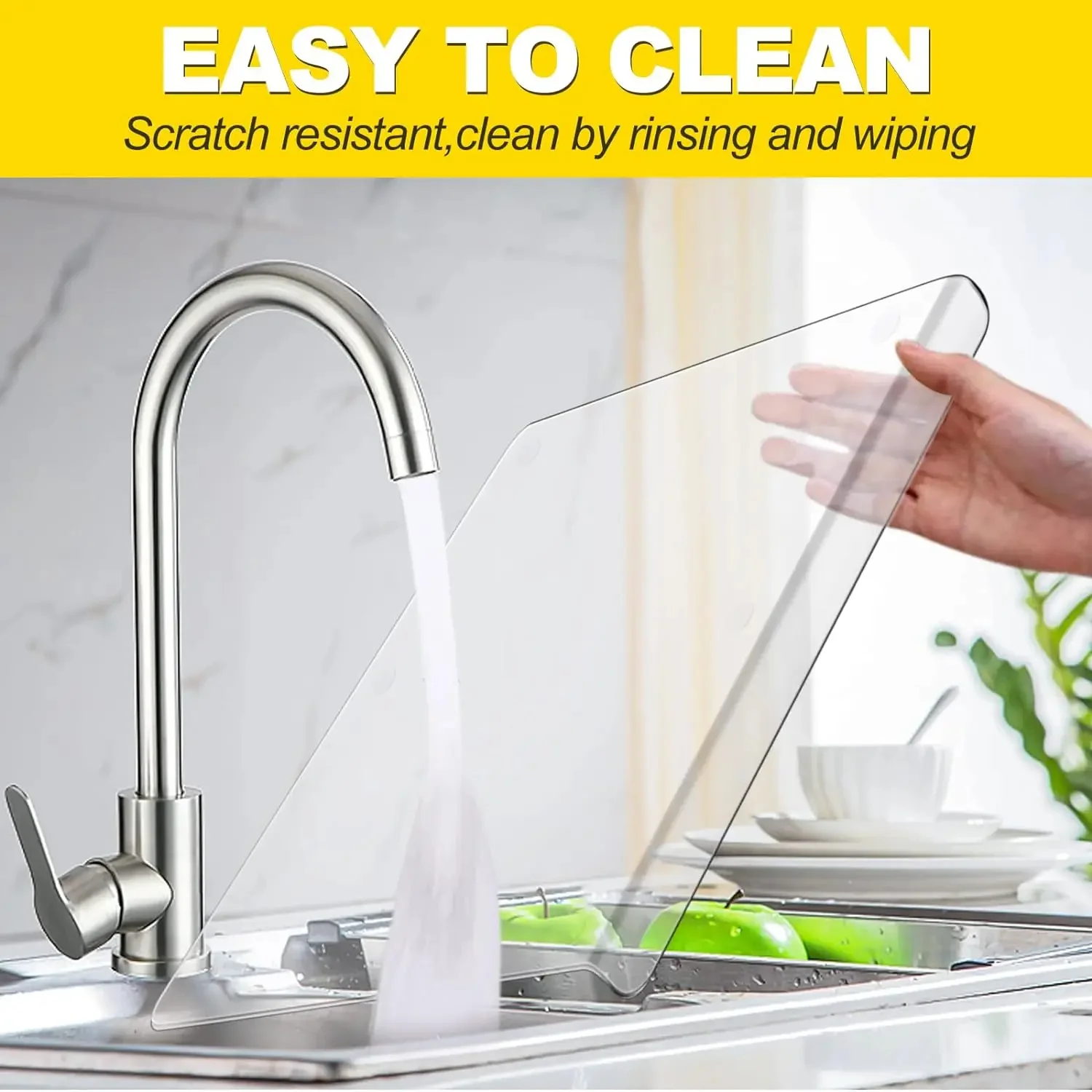 Clear Acrylic Cutting Board with Counter Lip - Image 4
