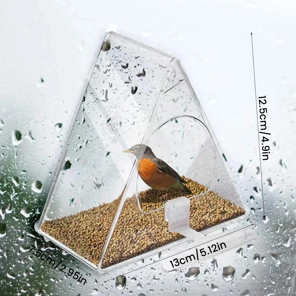 Clear Acrylic Hanging Bird Feeder for Outdoor Garden - Image 4