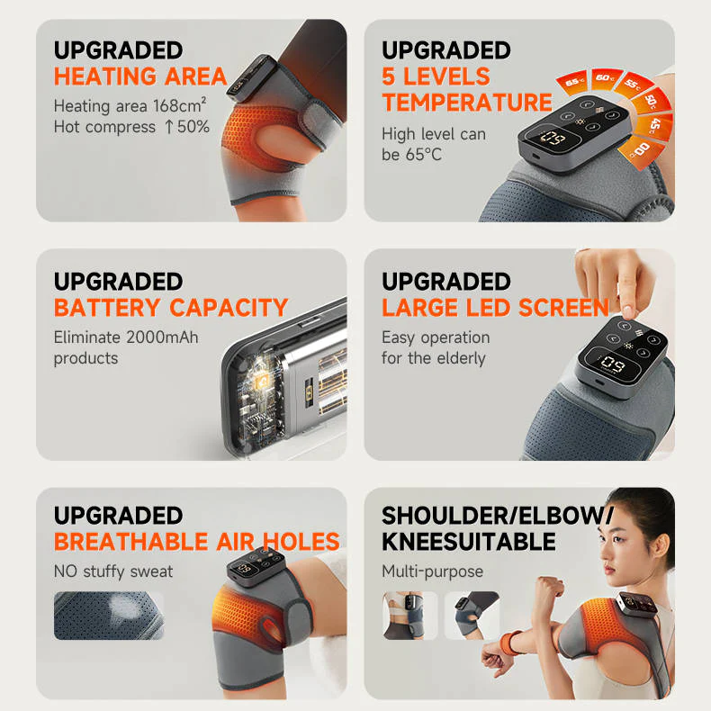 Cordless Knee Massager With Heat Vibration For Pain Relief - Image 12