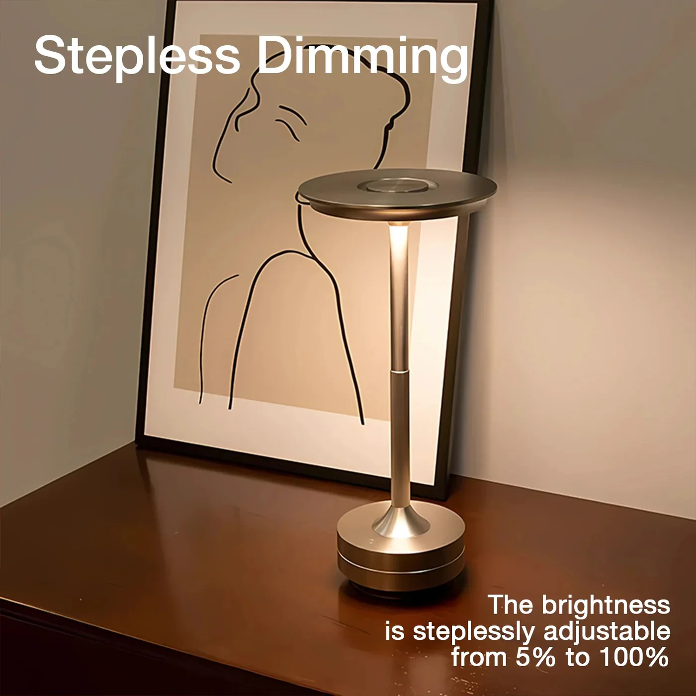 Cordless Table Lamp with Touch Control & Modern Nordic Design - Image 5