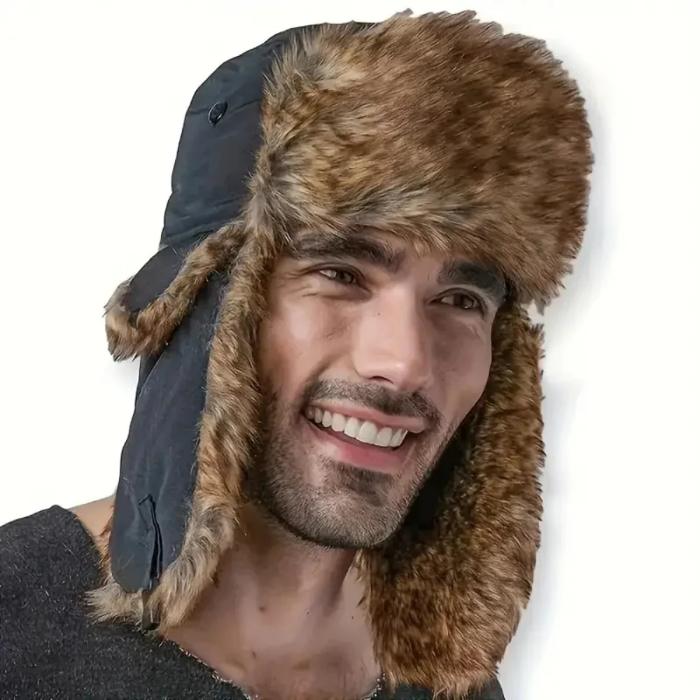 Cozy Faux Fur Winter Earflap Aviator Ski Hat - Image 2
