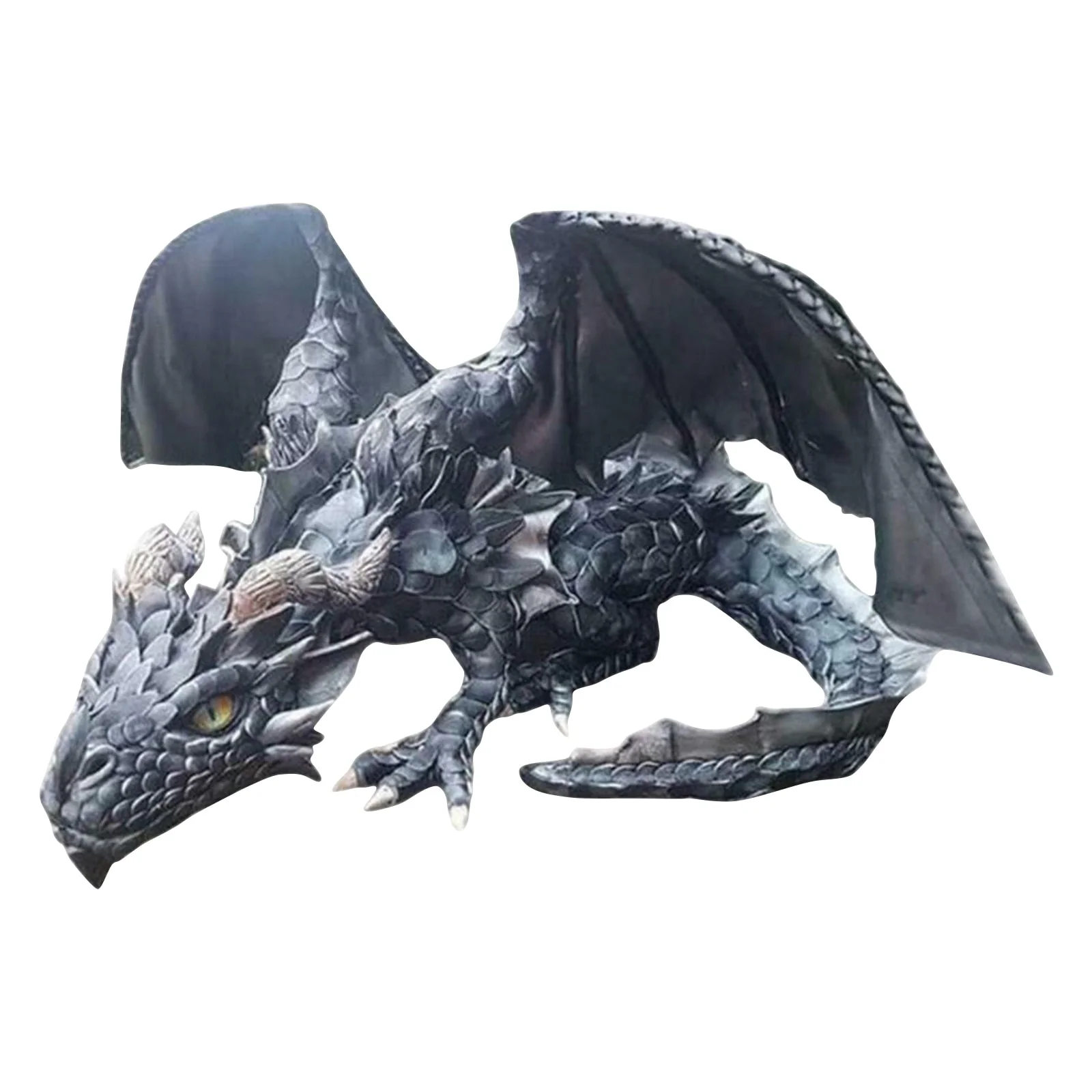 Crouching Dragon Guardian Statue: Gothic Outdoor Decoration - Image 3