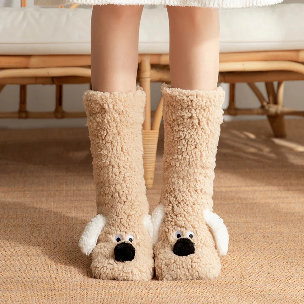 Cute Dog Fuzzy Socks Winter Leg Warmer - Image 2