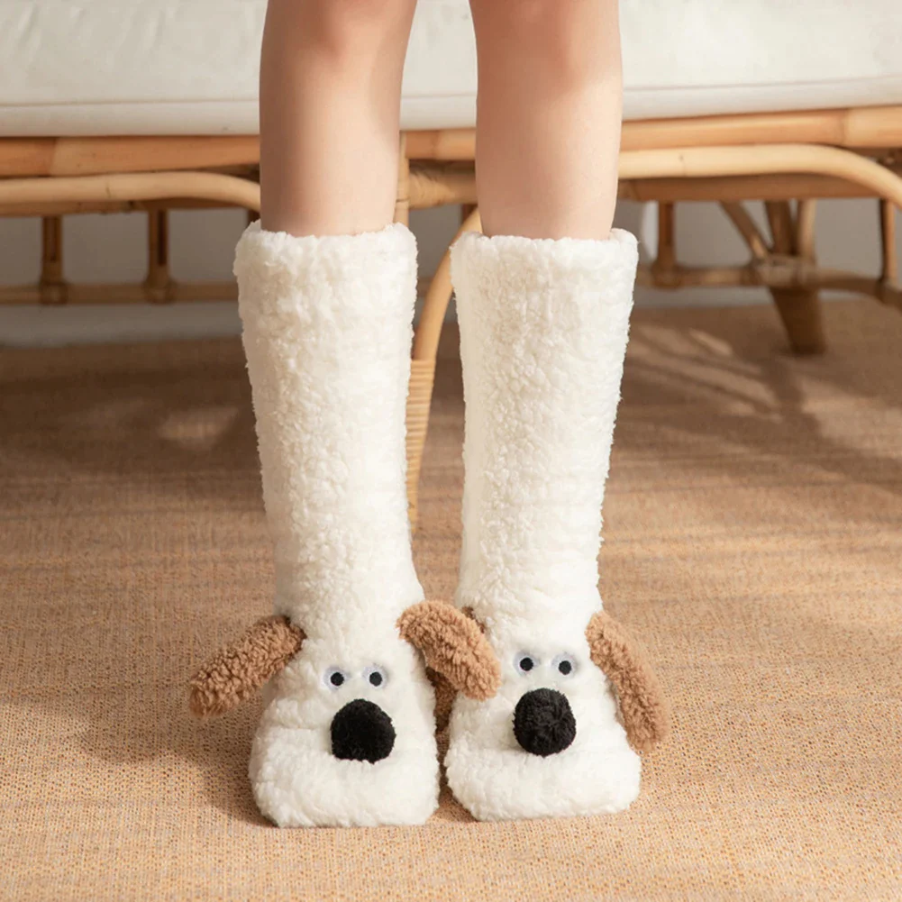 Cute Dog Fuzzy Socks Winter Leg Warmer - Image 4