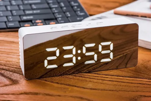 Digital Alarm Clock Smart Mirror Desktop Bedside Nightlight - Image 10