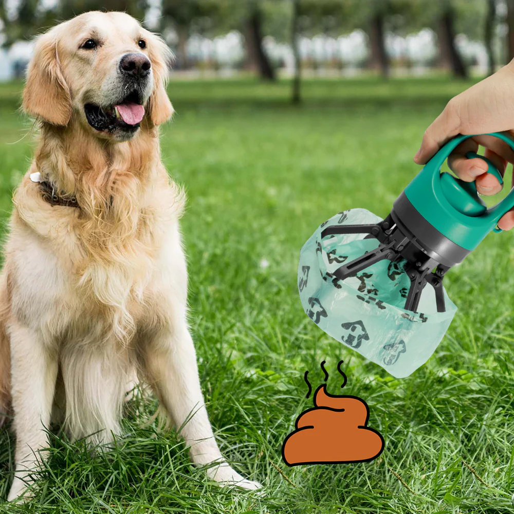 Dog Poop Picker Upper Claw with Garbage Bag Dispenser - Image 4