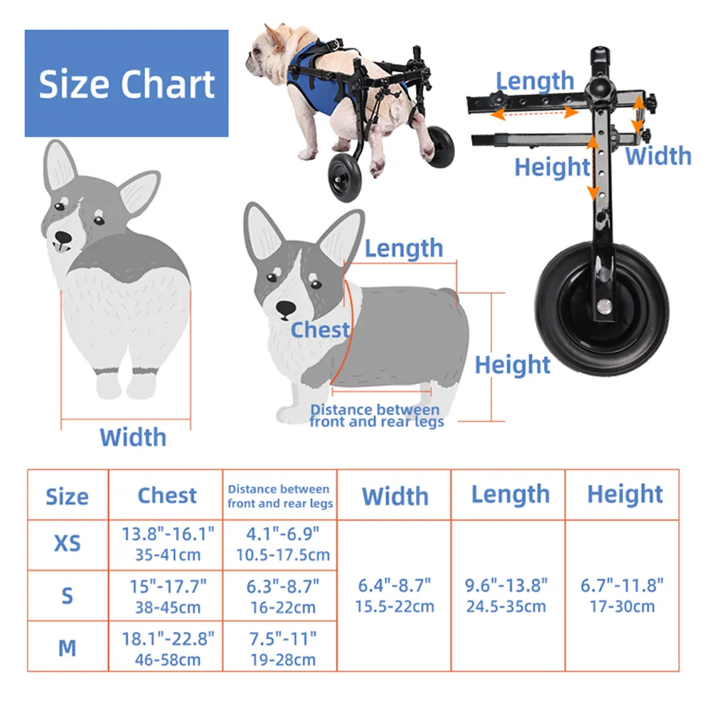 Dog Wheelchair Disability Dog Hind Legs Bracket Cat Dog Injured And Weak Rehabilitation Aid Car Adjustable Pet Walk Booster - Image 7