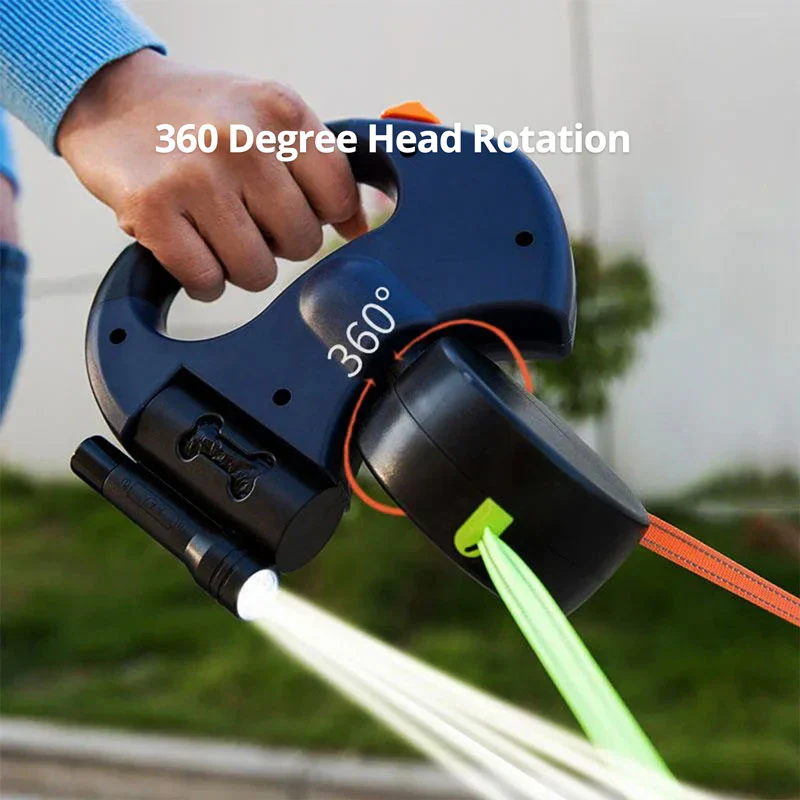 Dual Dog Leash with Flashlight & Waste Bag - Image 6