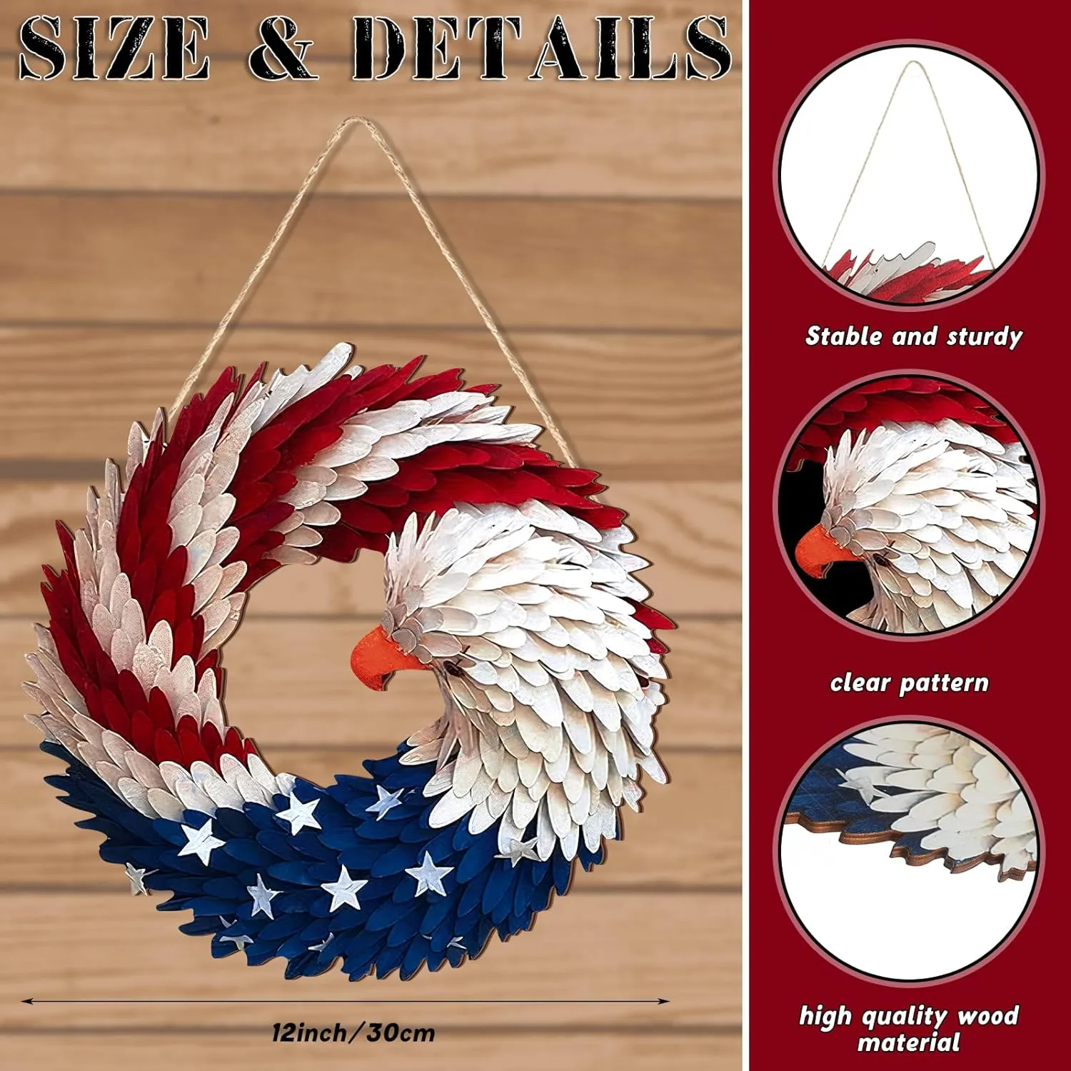 Eagle Wreath Easter Independence Day Decorations - Image 3