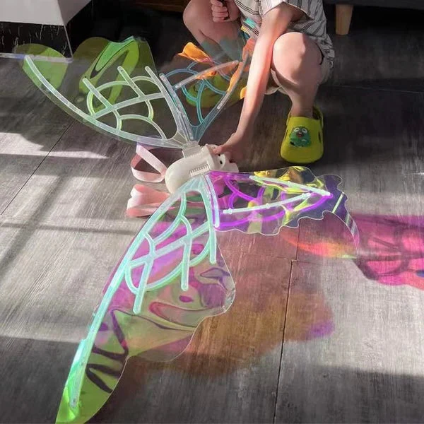 Electric Colorful Kids / Adults LED Fairy Wings Costume - Image 4