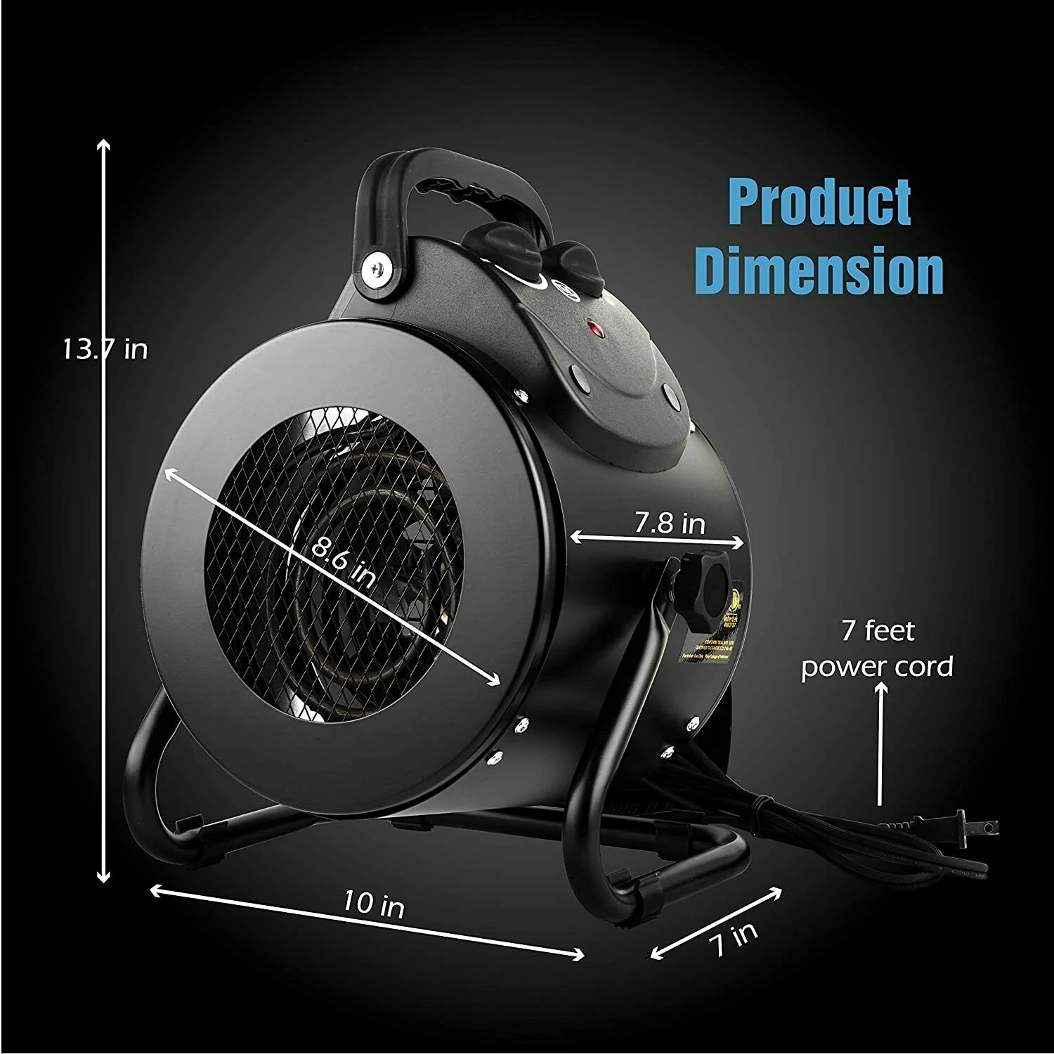 Electric Heater Fan for Greenhouse Grow Tent Workplace Fast Heating IPX4 - Image 3