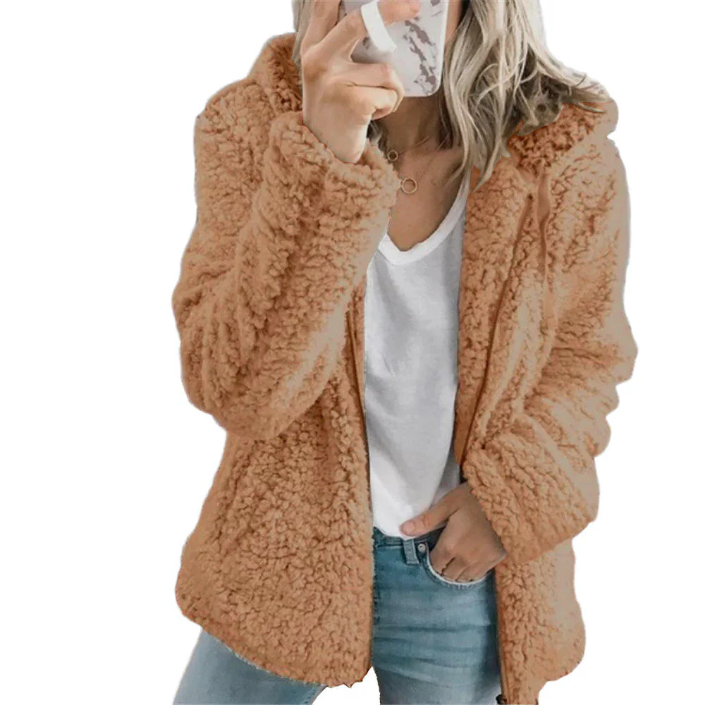 Elegant Bear Teddy Fur Coat: Soft Fleece Coat with Pockets and Zipper - Image 5