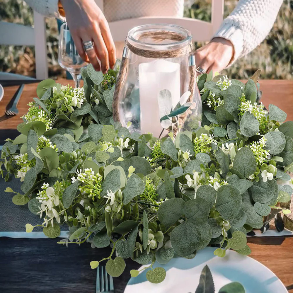 Elegant Decorative Faux Eucalyptus Garland - Image 7
