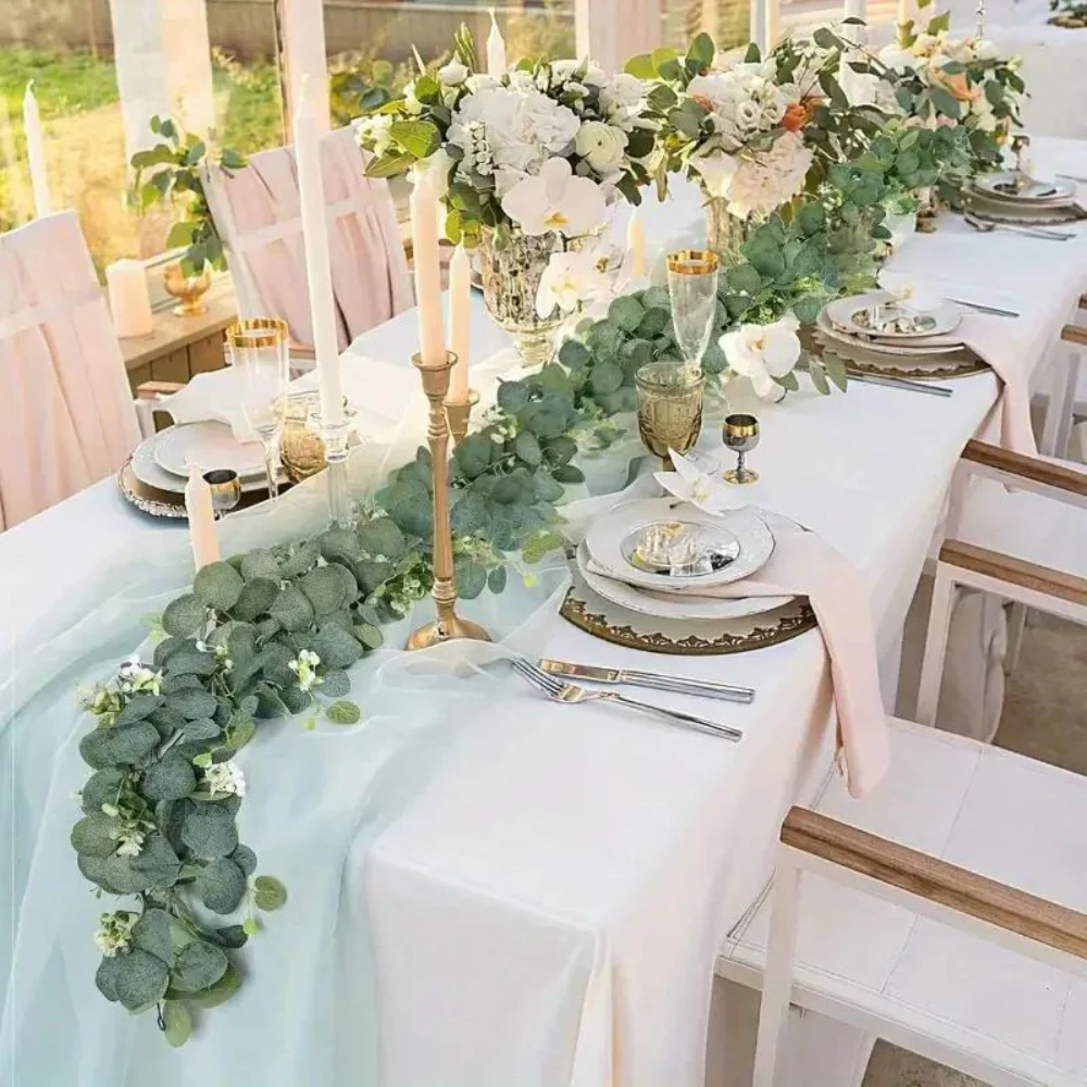Elegant Decorative Faux Eucalyptus Garland - Image 8