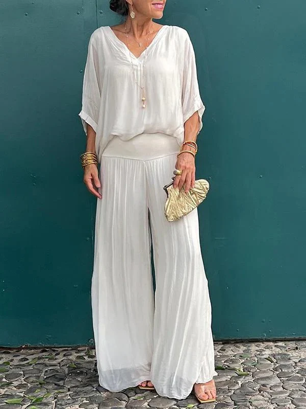 Elegant two-piece wide-leg chiffon pants - Image 15