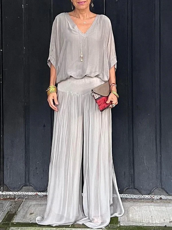 Elegant two-piece wide-leg chiffon pants - Image 2