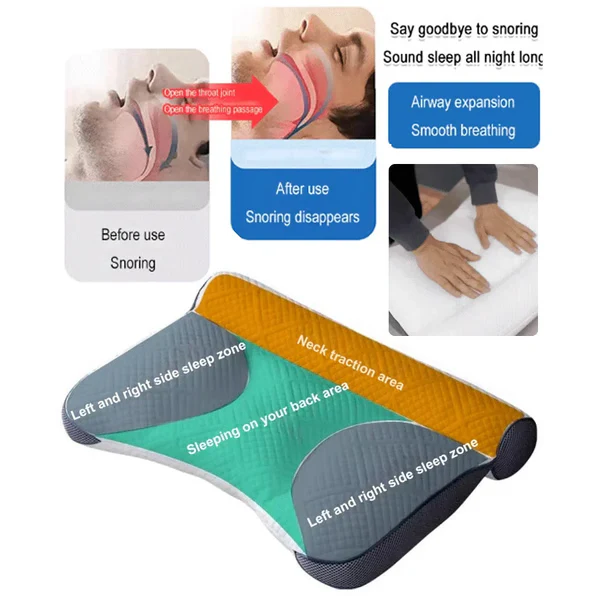Ergonomic Goose Down Pillow, Cervical Support Comfort Down Pillow, Sleep Enhancing Pillow - Image 3