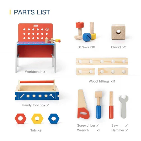 Exclusive Kids Pretend Play Realistic Work Tool Bench Toy - Image 6
