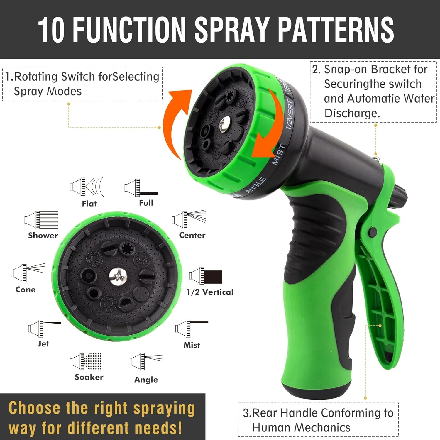 Expandable Garden Hose With 10 Functions Spray Nozzle - Image 3