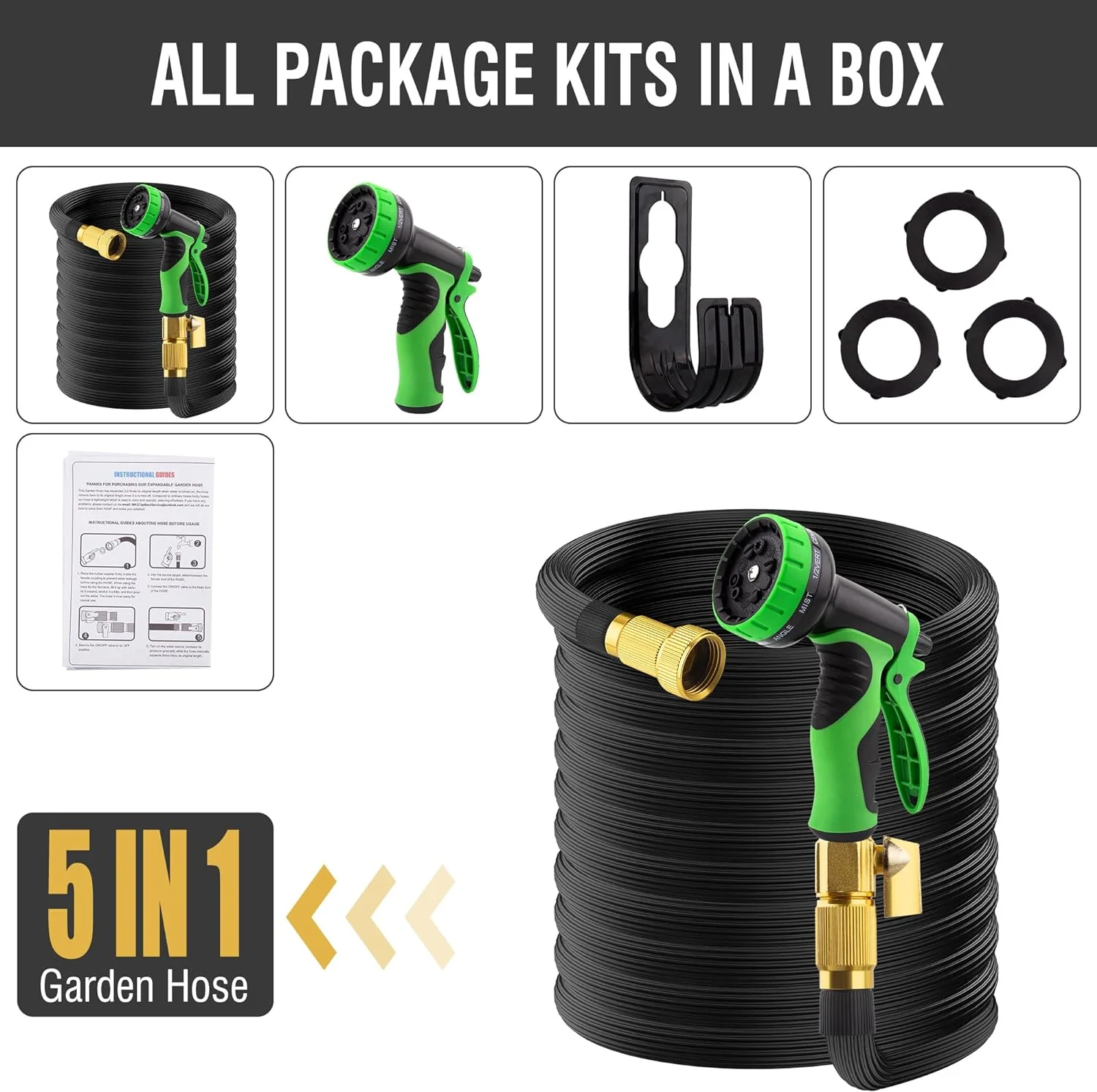 Expandable Garden Hose With 10 Functions Spray Nozzle - Image 7
