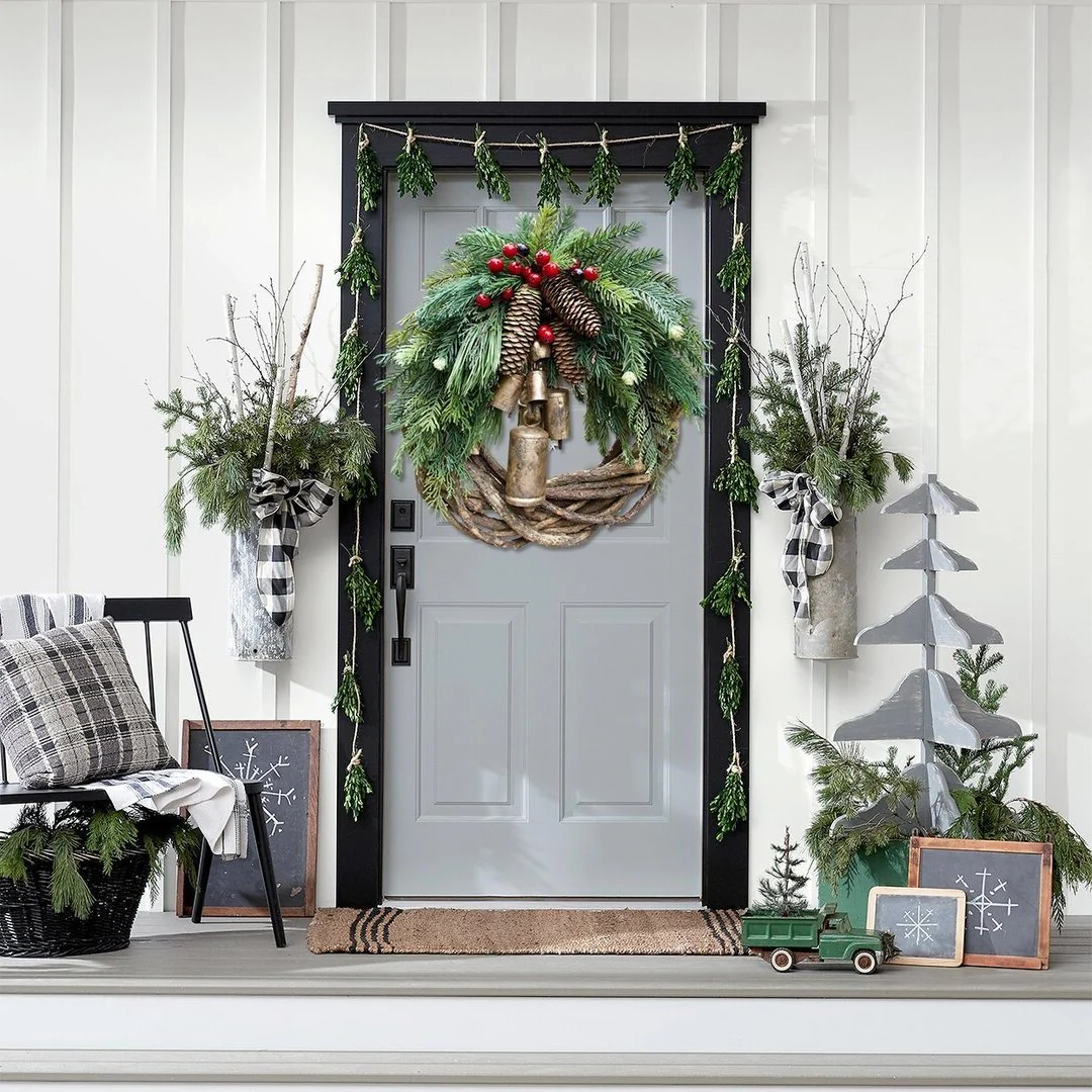 Farmhouse Christmas Wreath, Boho Wreath, Holiday Wreath - Image 3