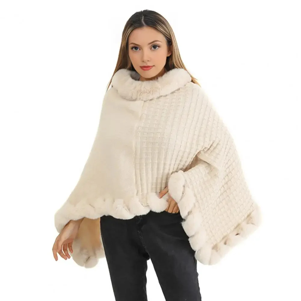 Faux Fur Shawl Cloak for Women - Image 2
