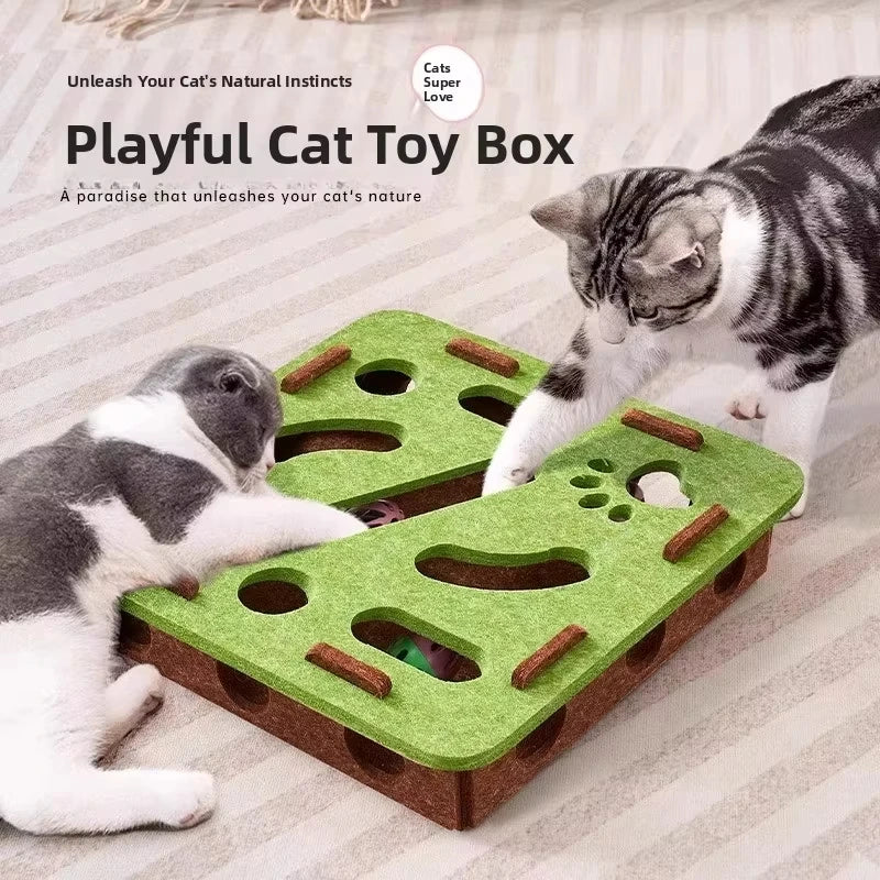 Felt Interactive Cat Puzzle Toy Box - Image 2