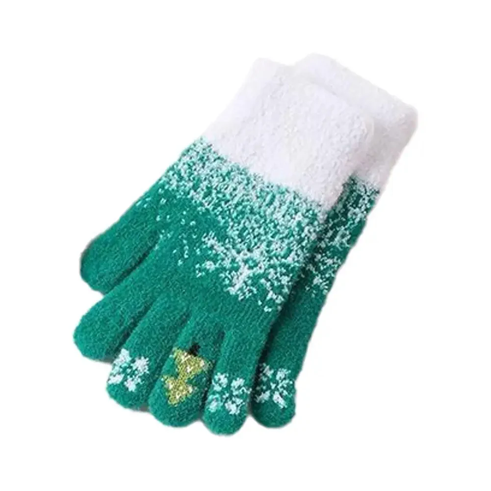 Festive Fleece Lined Knit Fingerless Gloves - Image 8