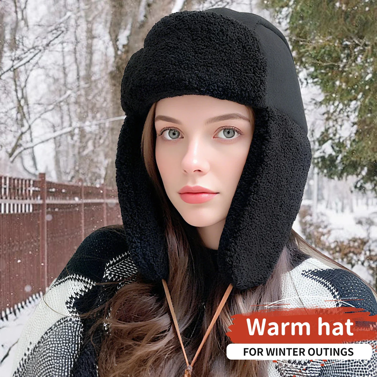 Fleece Trapper Hat Winter Bomber Hat - Image 2