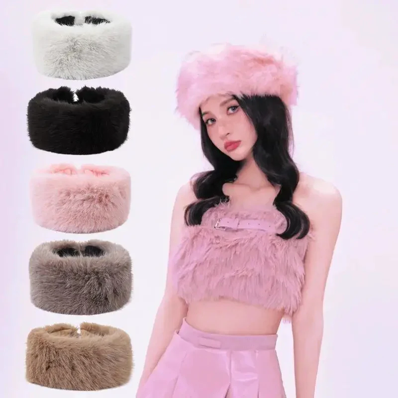 Fluffy Faux Fur Headband for Women - Image 2