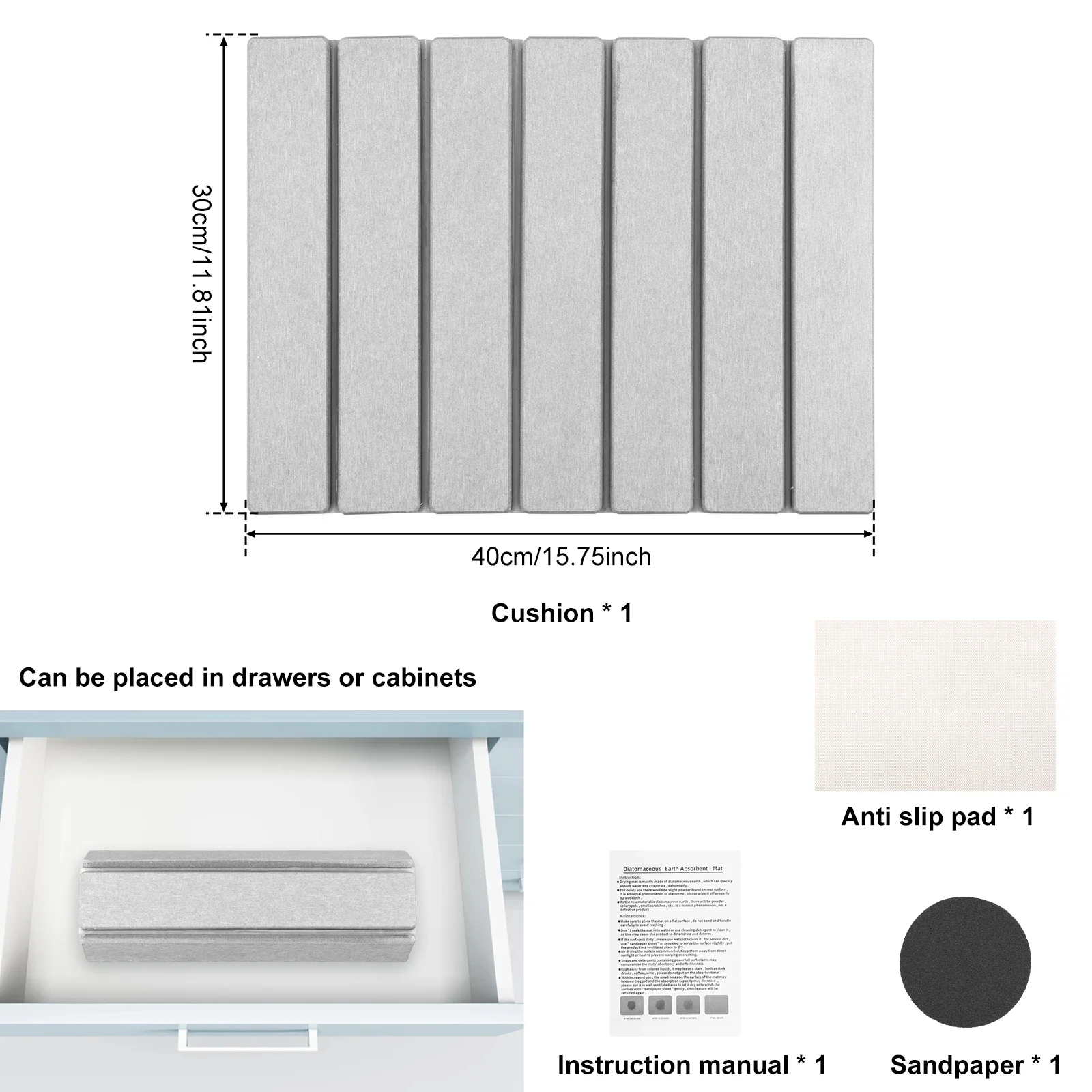 Foldable Diatomite Stone Dish Drying Mat - Image 4