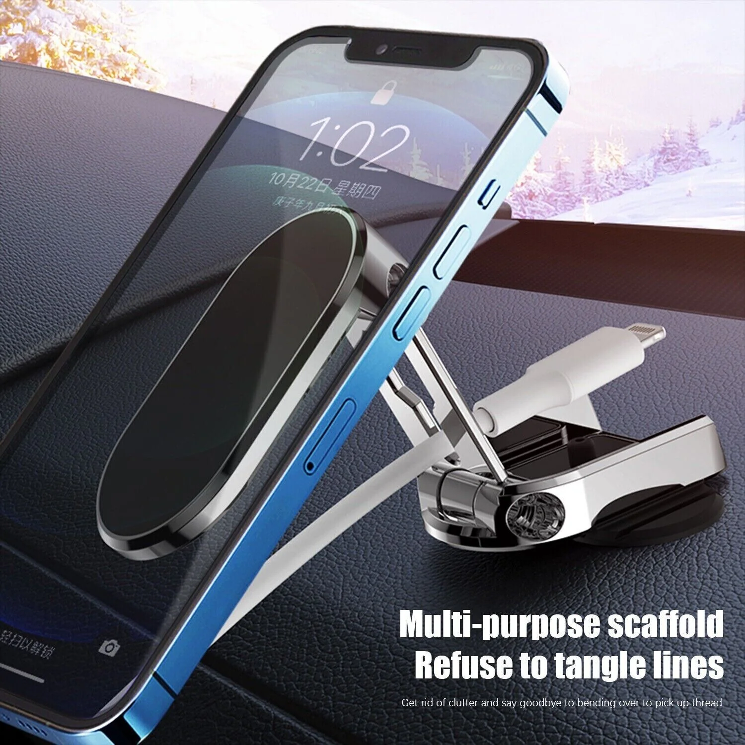 Folding Magnetic Car Phone Holder - Image 6