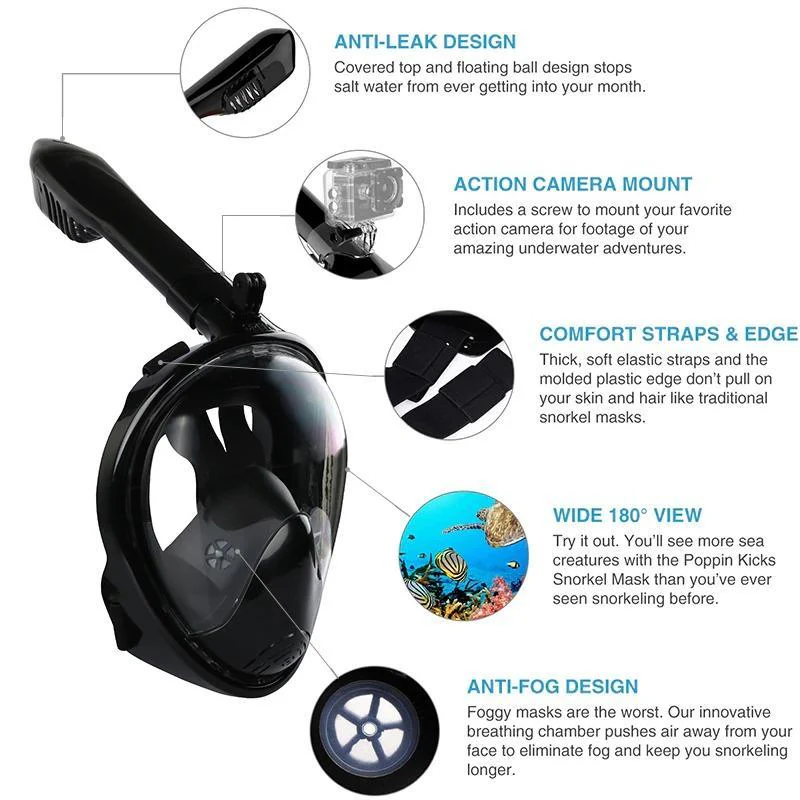 Full Face Anti Fog Underwater Scuba Diving Mask - Image 13