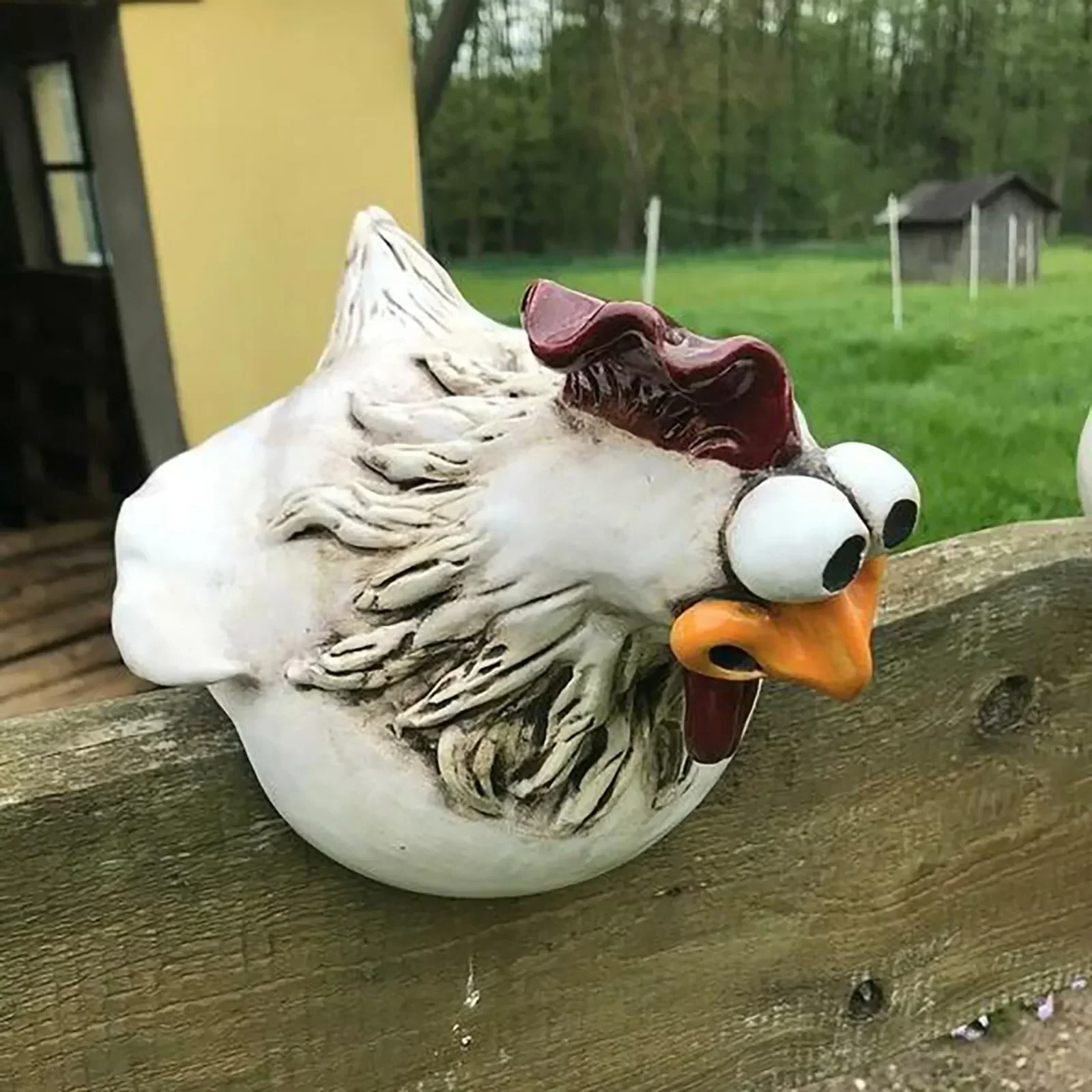 Funny Chicken Fence Decor – Resin Garden Statues - Image 4