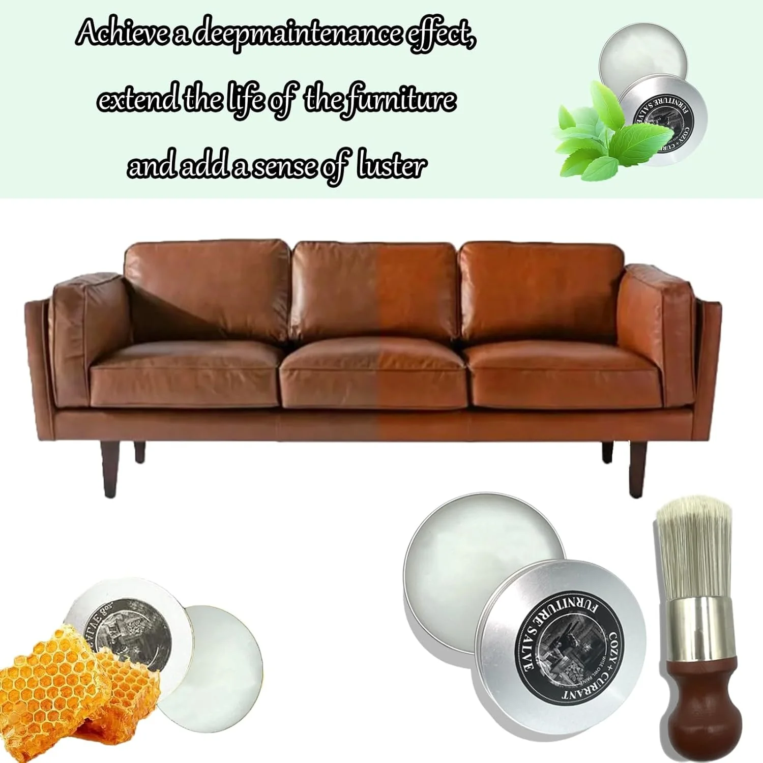 Furniture Salve And Brush For Leather And Wood - Image 2