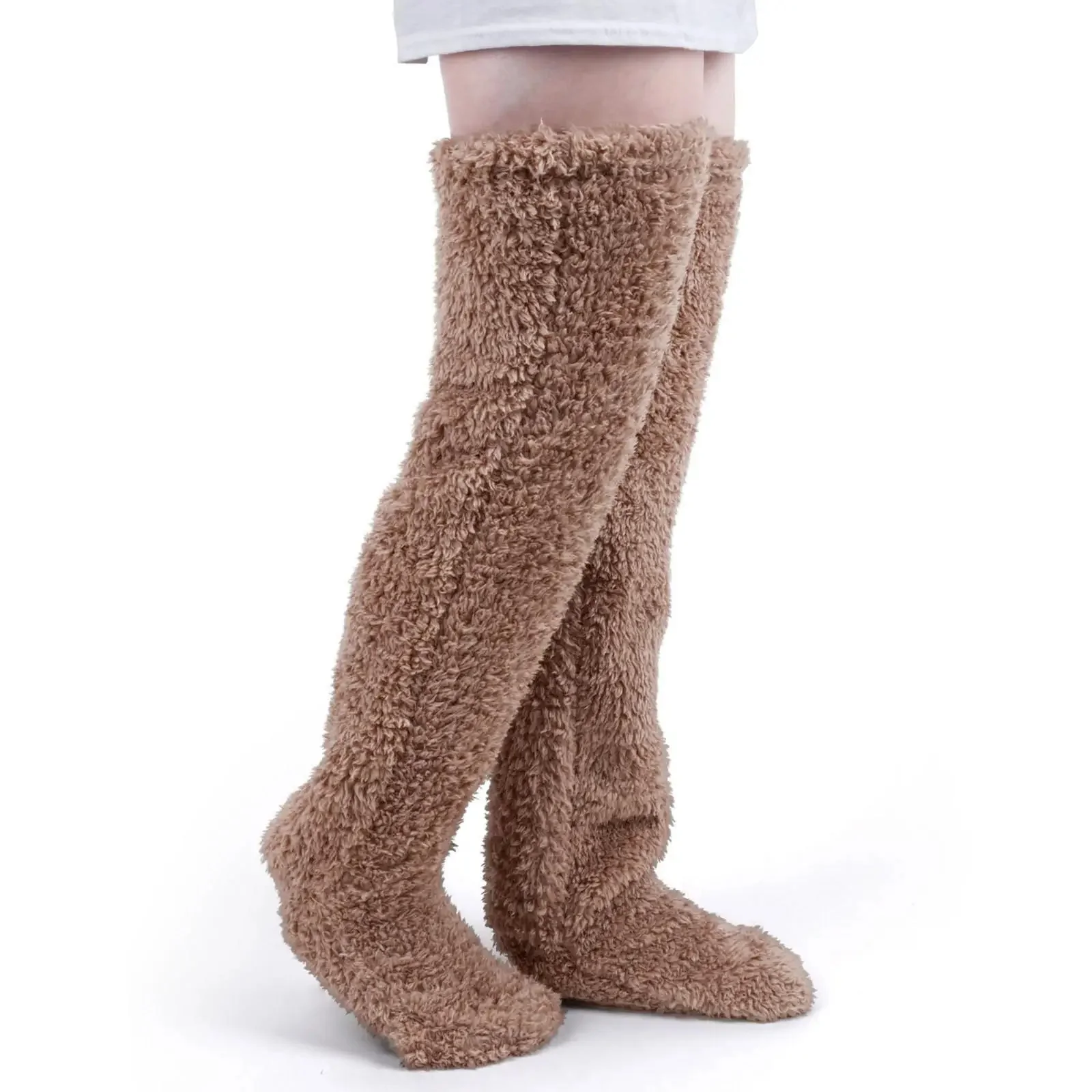 Fuzzy Thigh High Warm Socks - Image 2