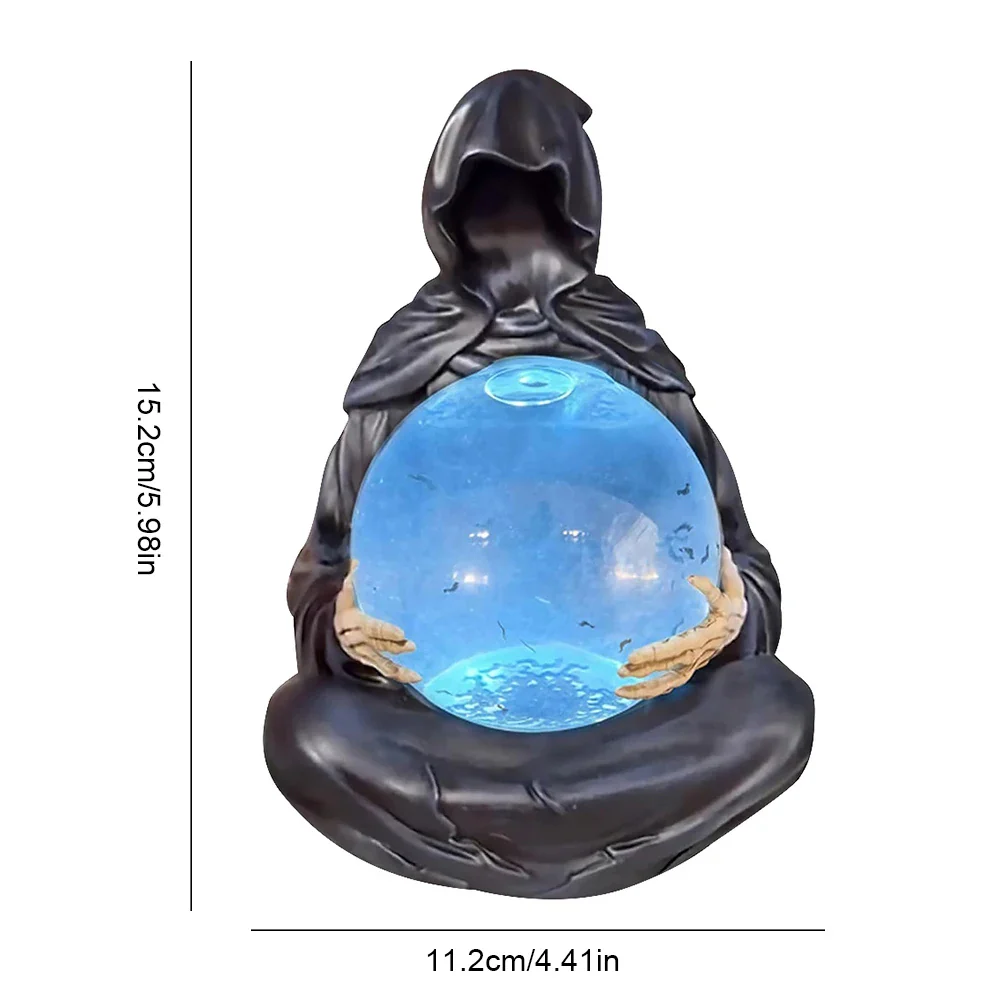 Grim Reaper Crystal Ball Halloween Decoration - Image 3