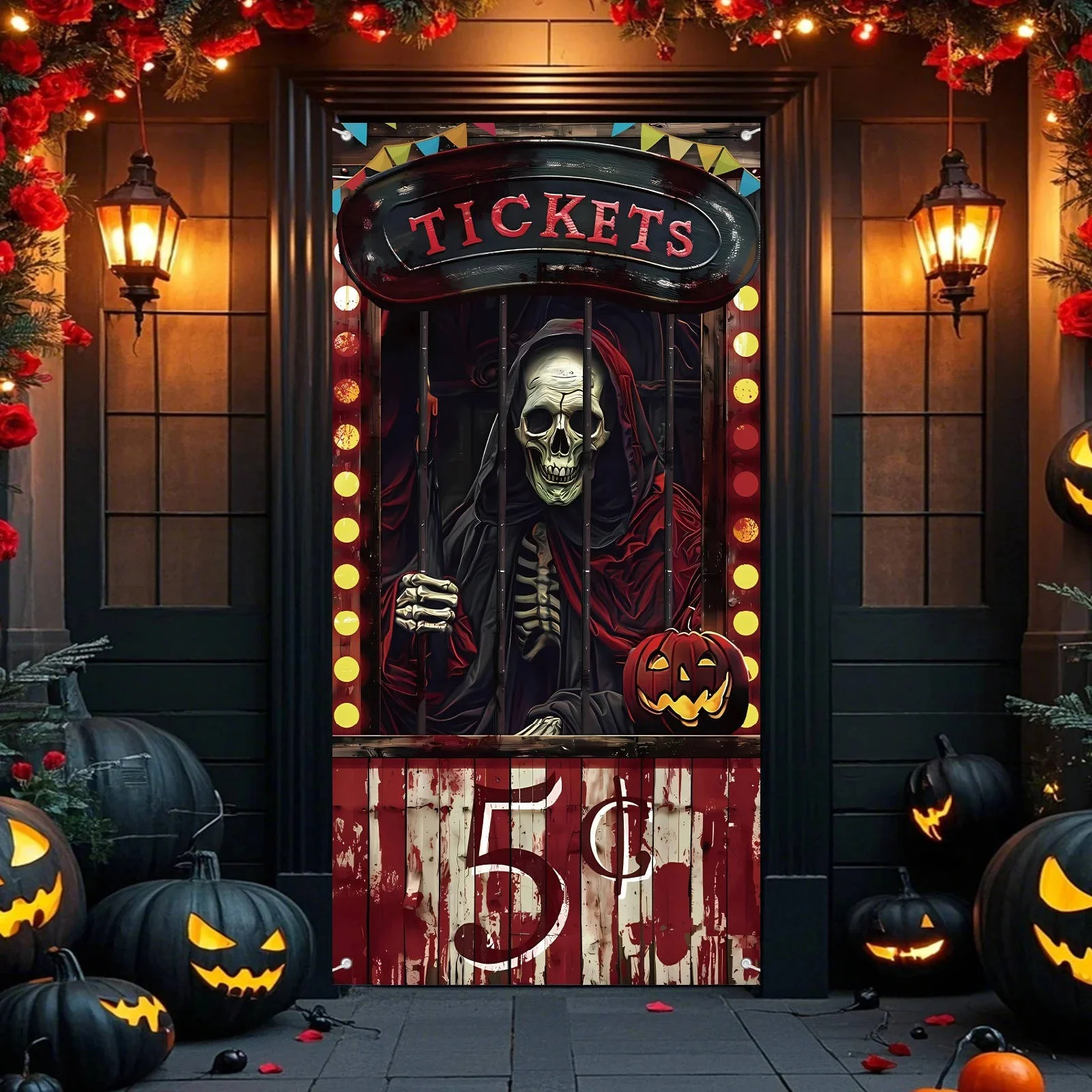Halloween Door Cover Creepy Decoration - Image 3