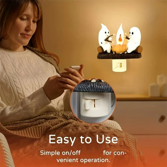 Halloween Ghost Bonfire Night Light - Campfire Flicker Flame Night Light - Image 3