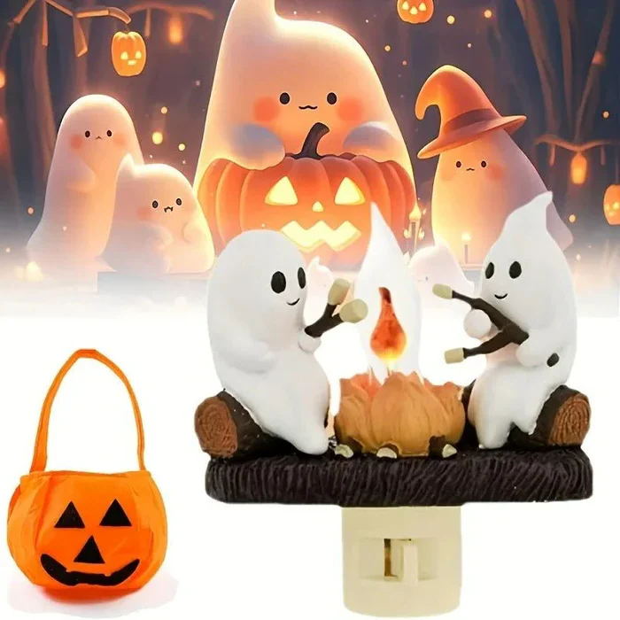 Halloween Ghost Bonfire Night Light - Campfire Flicker Flame Night Light - Image 5