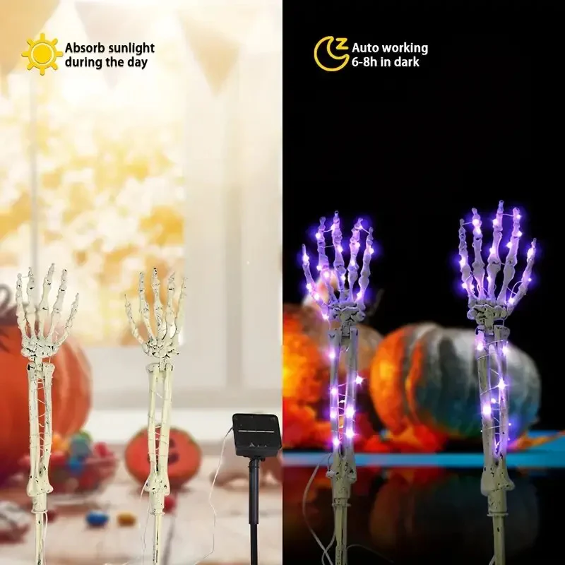 Halloween Skeleton Hand Solar Lights - Image 2