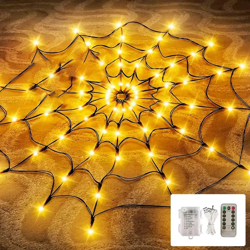 Halloween Spider Web Decoration with Lights - Image 5