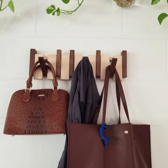 Handmade Wooden Coat Rack - Image 5