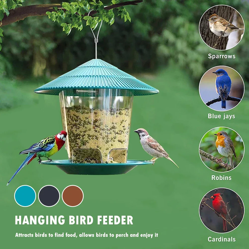 Hanging Bird Feeder with Automatic Seed Dispenser - Image 2