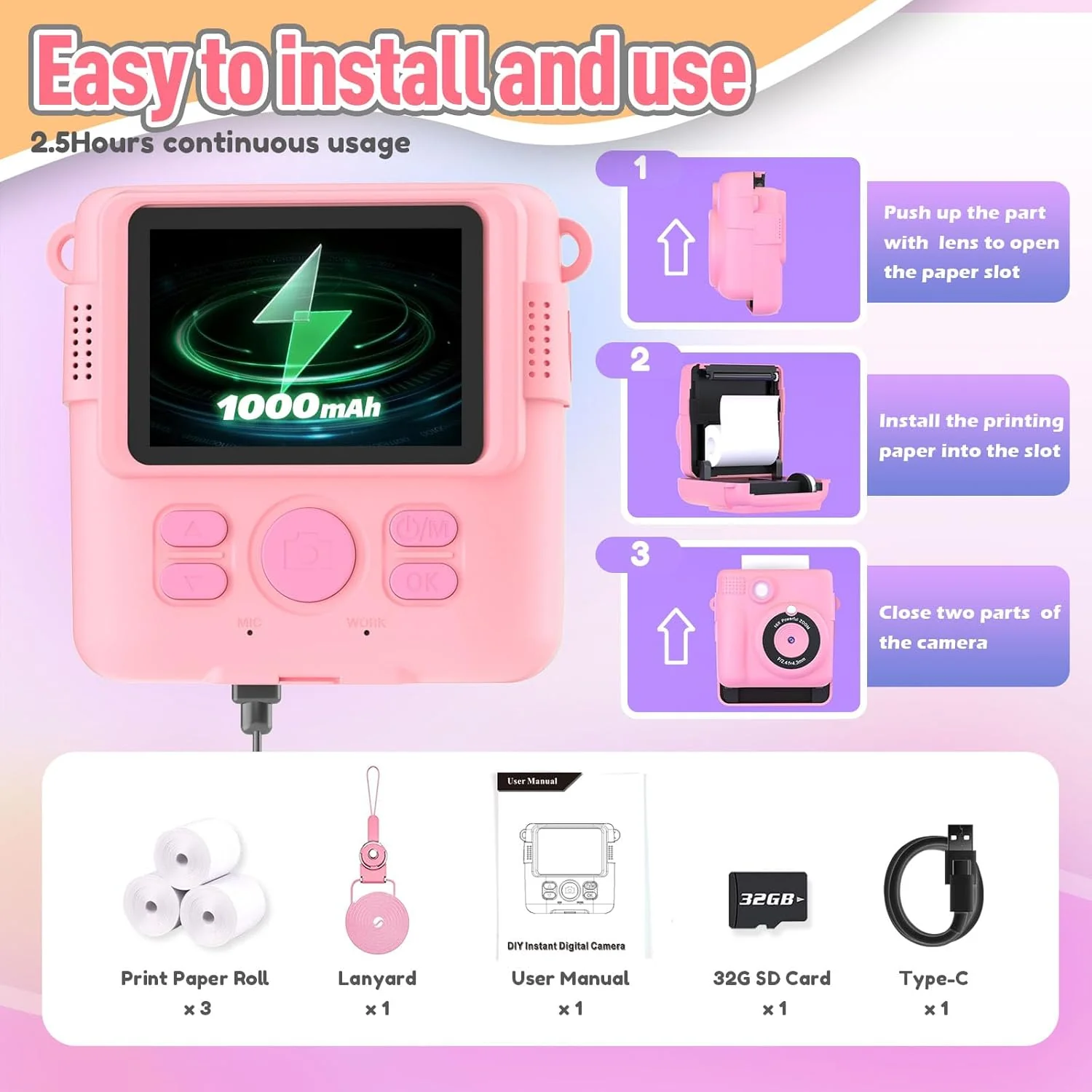 Digital Instant Print Portable Camera For Kids - Image 3
