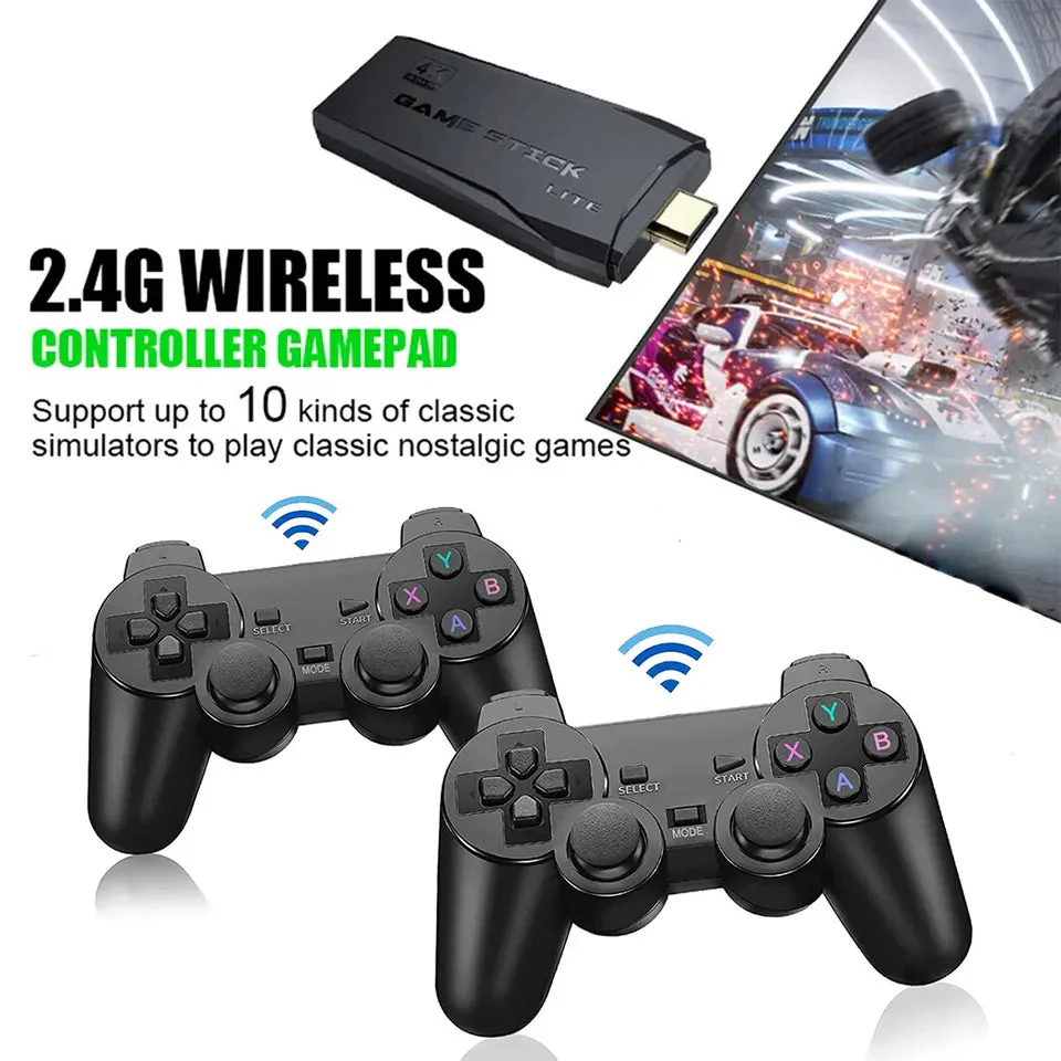 HDMI 4K TV Game Stick Console | 64GB with 20,000+ Retro Games & 2 Wireless Gamepads - Image 6