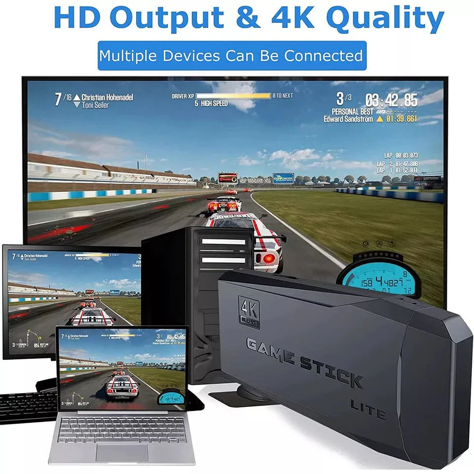 HDMI 4K TV Game Stick Console | 64GB with 20,000+ Retro Games & 2 Wireless Gamepads - Image 7